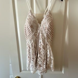 White Lace Romper- Size S